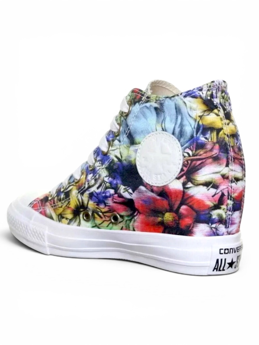 Converse Chuck Taylor All Star Lux Hi Floral Hidden Wedge Sneakers 7 - Picture 15 of 15
